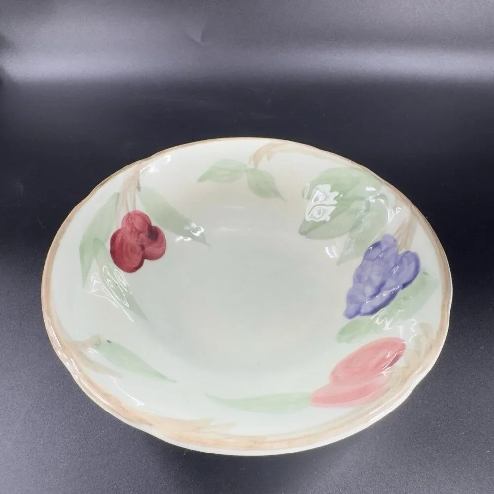 Franciscan Bountiful Bowl Dish Set 3 Pottery Bowls Fruit Plum‎ Cherries Grapes